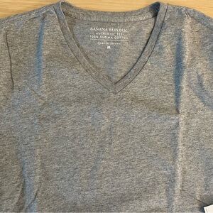 Banana Republic Heather Gray V-Neck Tee
